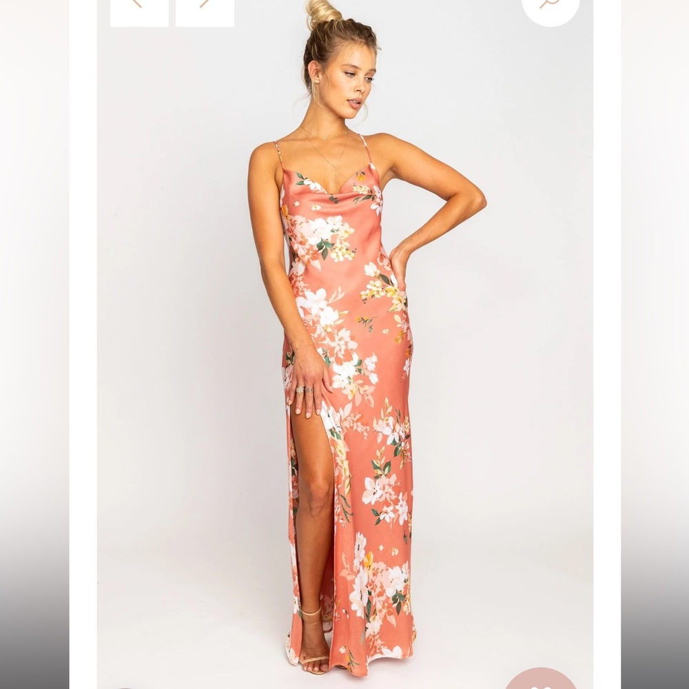 RESA Floral Peach Maxi Dress